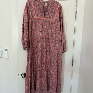 Victoria Dunn Pink Blockprint Dress